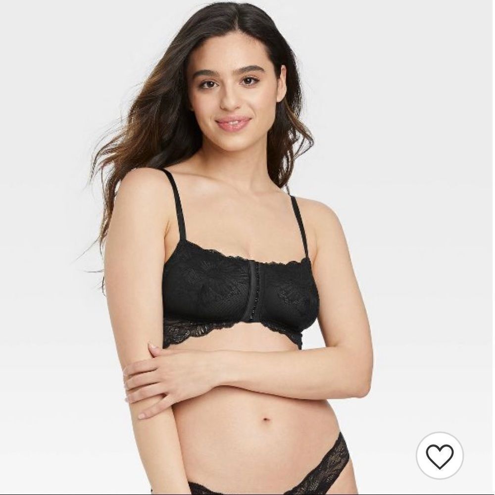 Women's New Corset Lace Bralette - Black